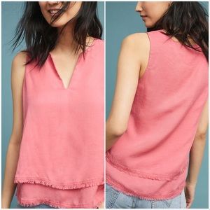 Anthropologie Tiered Tank Cloth & Stone Bright Red